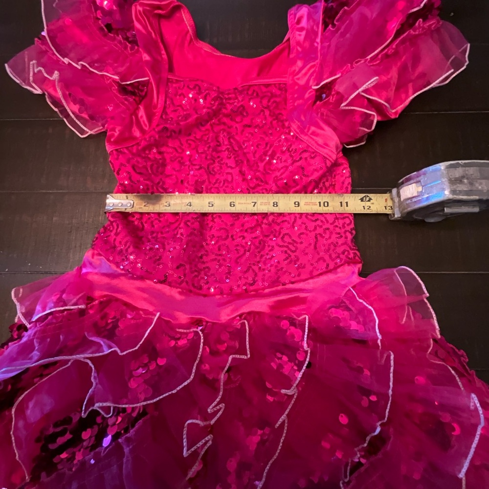 Weissman Dance Costume Pink Ruffles size 14 - Picture 6 of 8